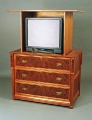 Walnut TV lift cabinet (open)