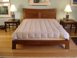 Walnut & jade queen size bed