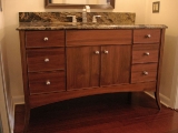 Curved leg walnut vanity