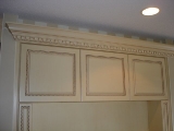 Painted and glazed AV cabinets (detail)