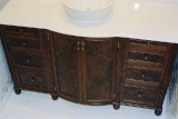 Walnut burl vanity