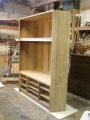 Teak corner media cabinetry