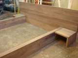 Walnut platform bed / nightstands
