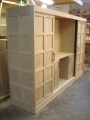 Sliding door media cabinet (open)