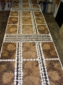 Walnut and ebony table - veneer layup