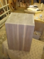 Walnut sculpture pedestal