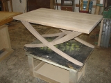 Walnut X leg table