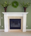 Traditional white fireplace mantel