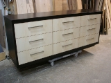 Nine drawer two-tone dresser