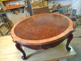 Walnut burl cocktail table