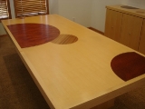 Maple and marquetry dining table