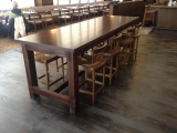 Communal restaurant dining table