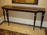 Walnut & gold hall table