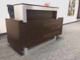 Walnut & aluminum reception desk